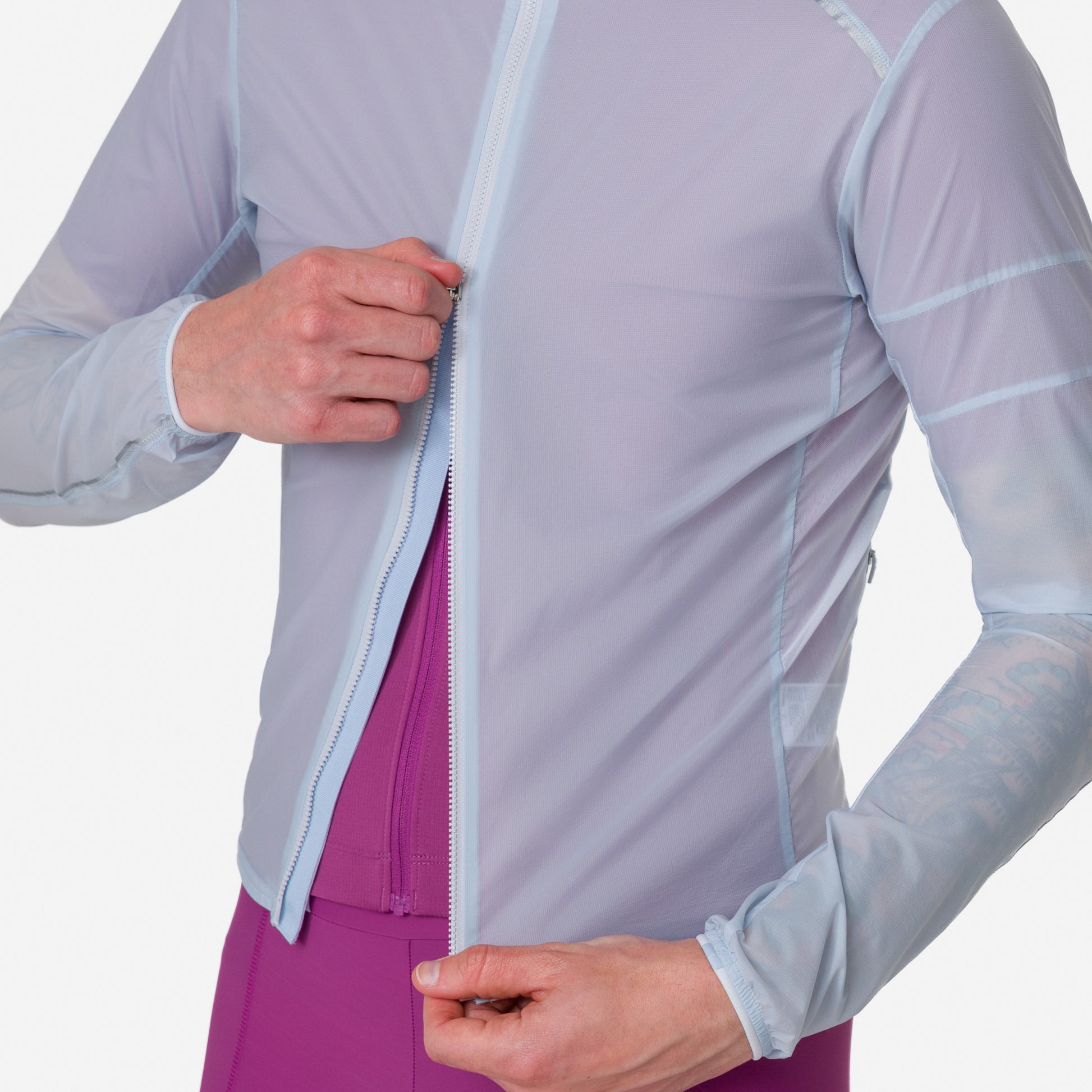 Rapha Men's Brevet Element Wind Jacket, Jewelled Ice/Silver image 7