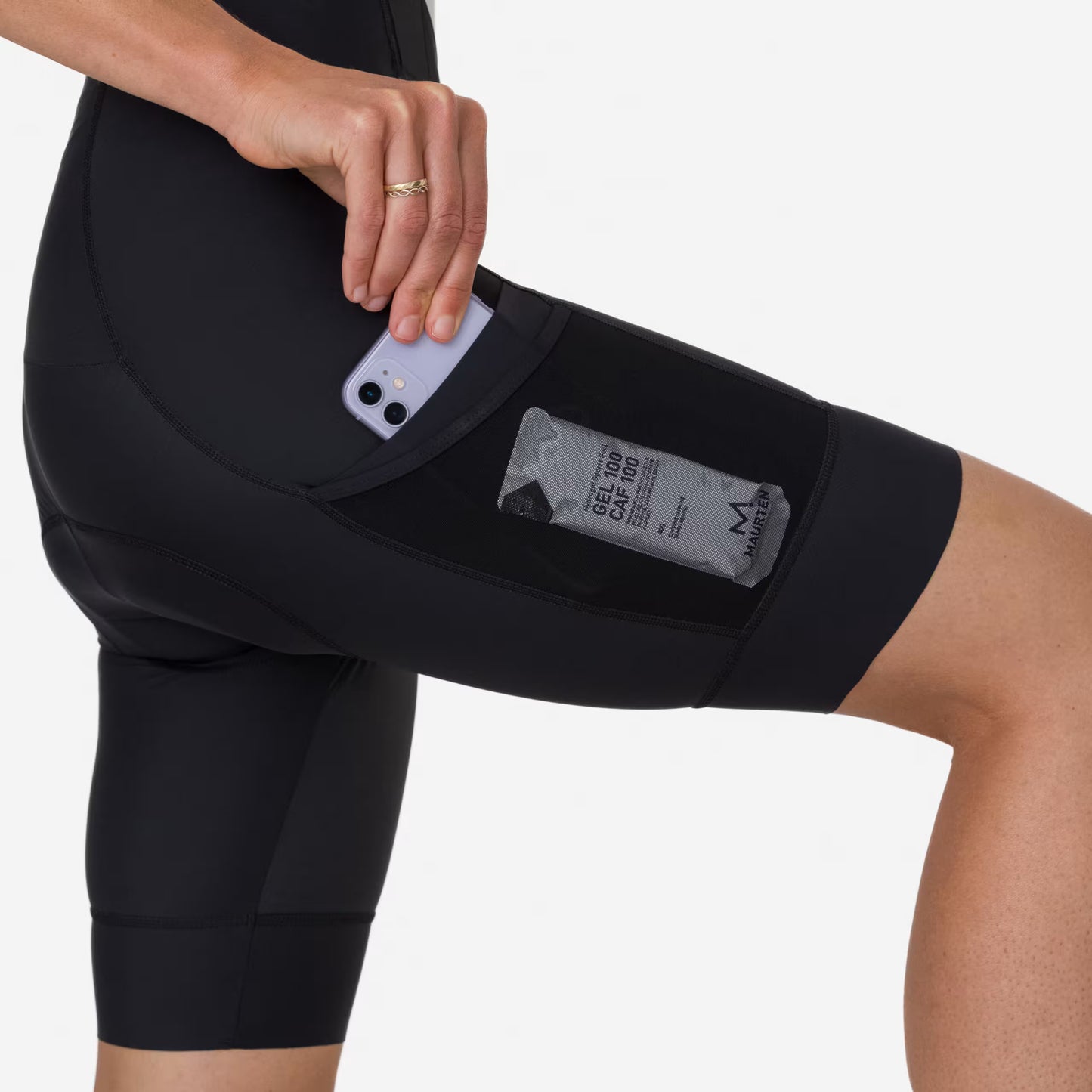 Rapha Women's Brevet Element Cargo Bib Shorts Black/White image 5