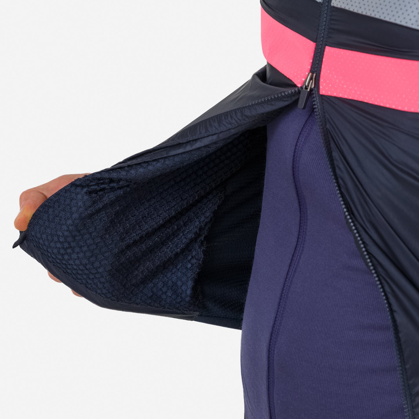 Rapha Men's Brevet Insulated Jacket, Dark Navy/Hi-Viz Pink image 6