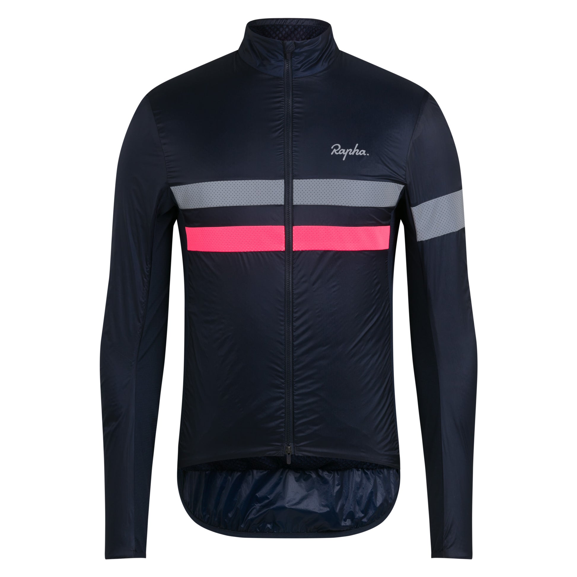 Rapha Men's Brevet Insulated Jacket, Dark Navy/Hi-Viz Pink image 1