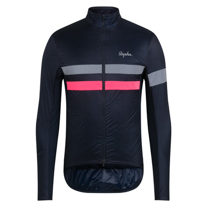 Rapha Men's Brevet Insulated Jacket, Dark Navy/Hi-Viz Pink image 1