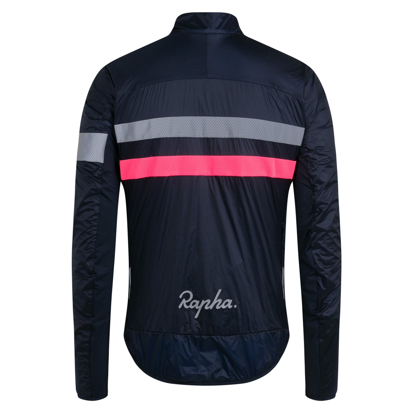 Rapha Men's Brevet Insulated Jacket, Dark Navy/Hi-Viz Pink image 2