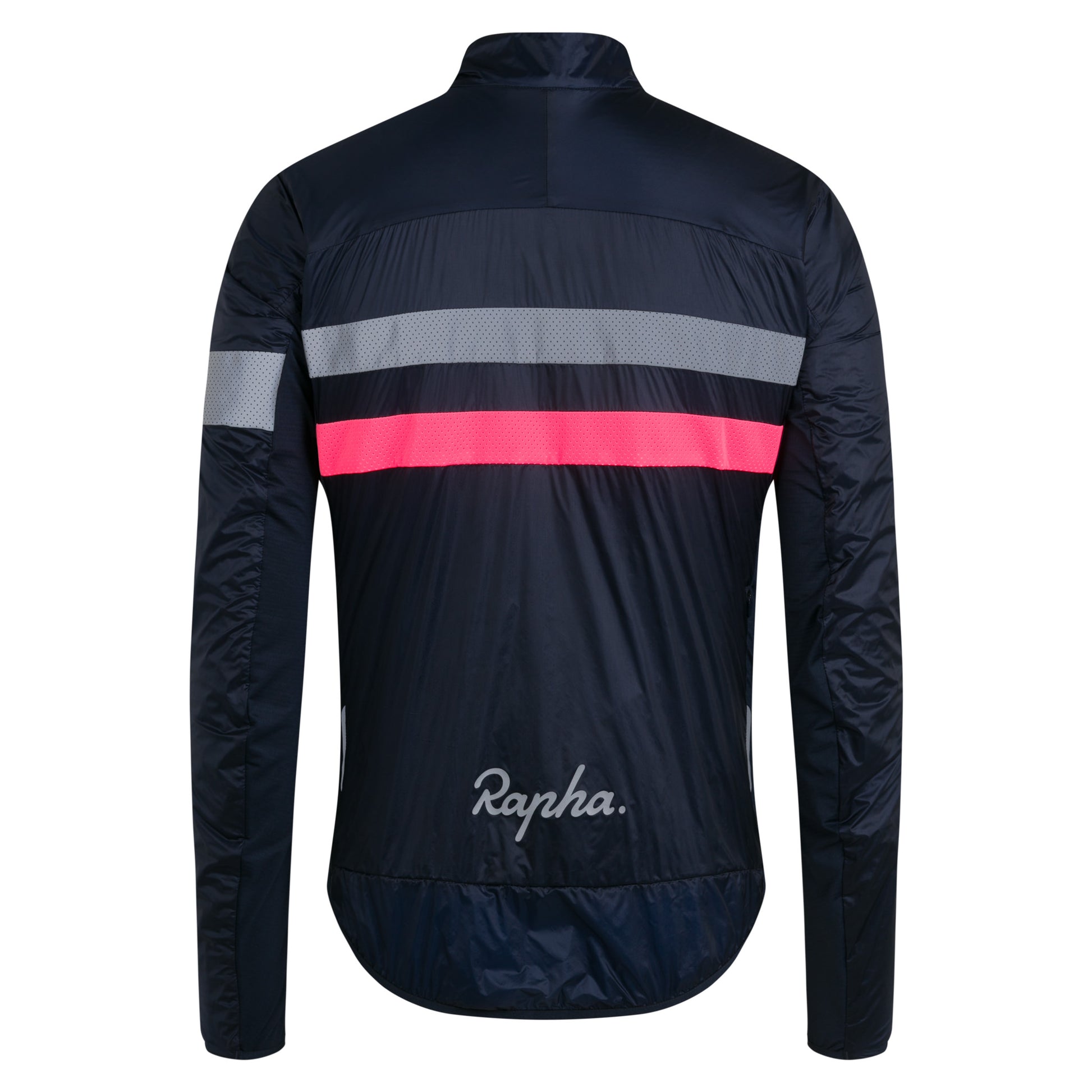 Rapha Men's Brevet Insulated Jacket, Dark Navy/Hi-Viz Pink image 2