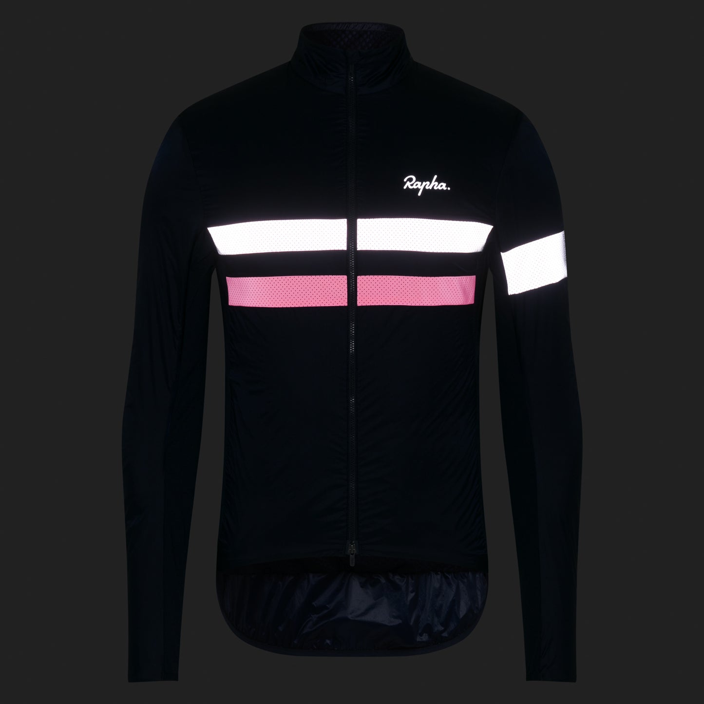 Rapha Men's Brevet Insulated Jacket, Dark Navy/Hi-Viz Pink image 7