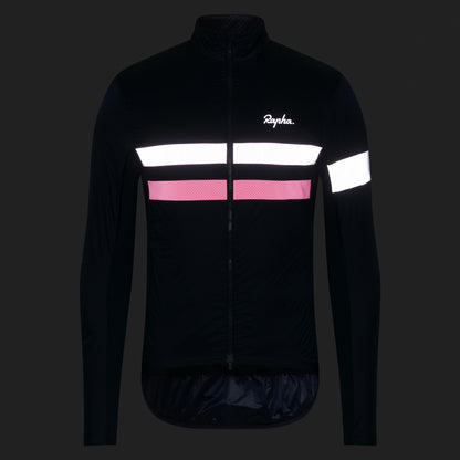 Rapha Men's Brevet Insulated Jacket, Dark Navy/Hi-Viz Pink image 7