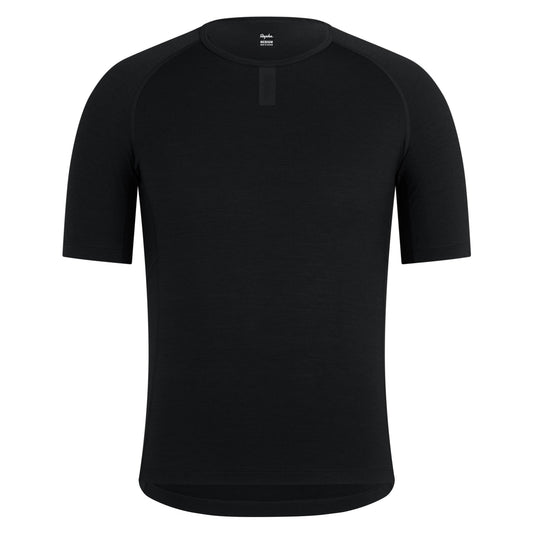 Rapha Men's Merino Base Layer Short Sleeve, Black CIA01XXBBK image 1