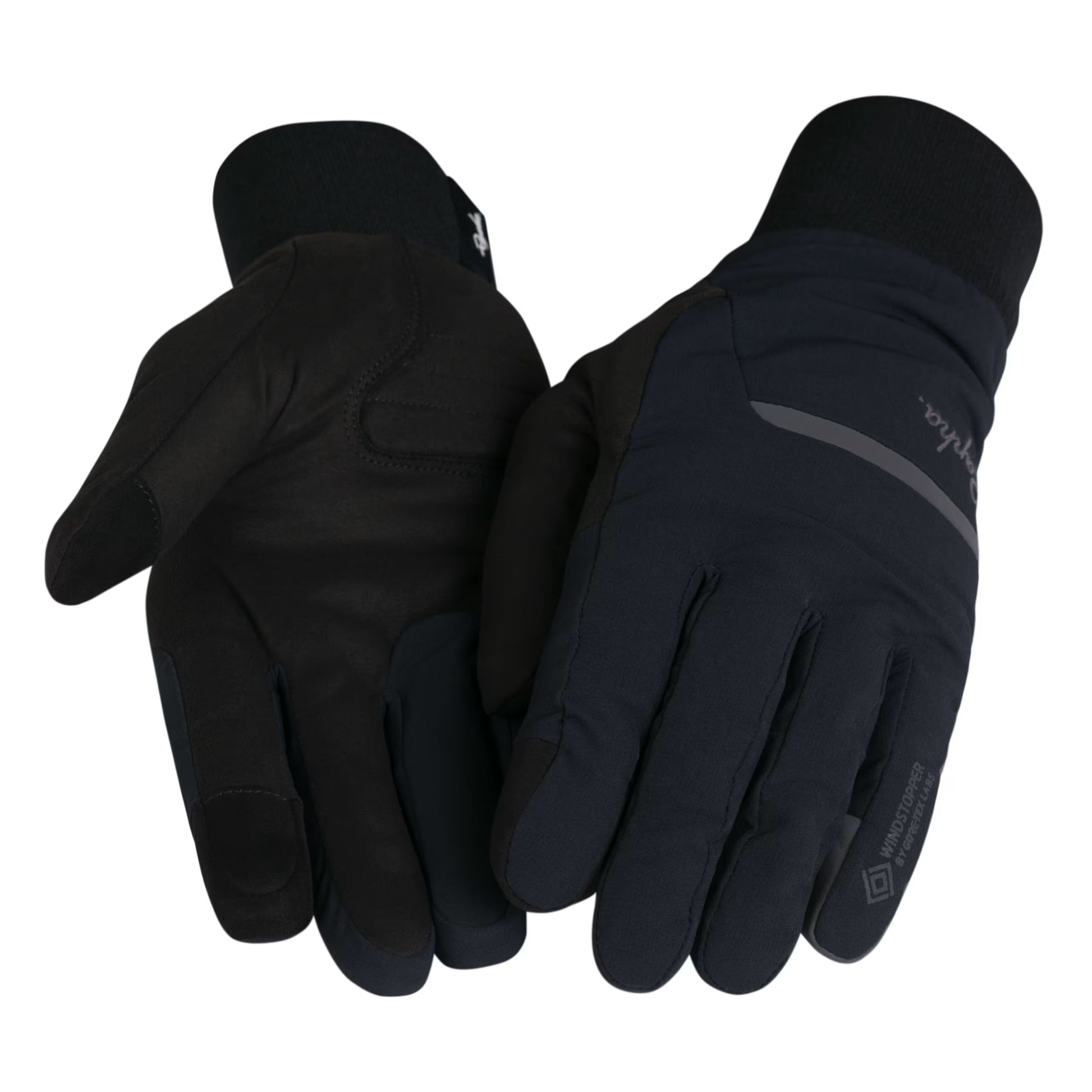Rapha Unisex Windstopper Insulated Gloves, Black/Grey Reflective image 1