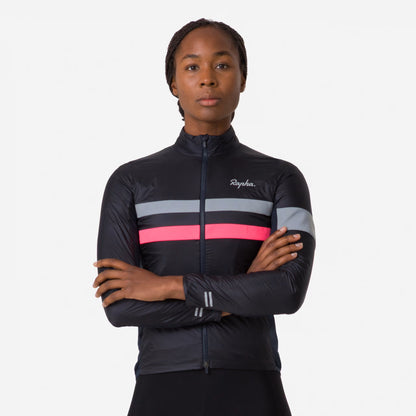 Rapha Women's Brevet Insulated Jacket, Dark Navy/Hi-Viz Pink image 3