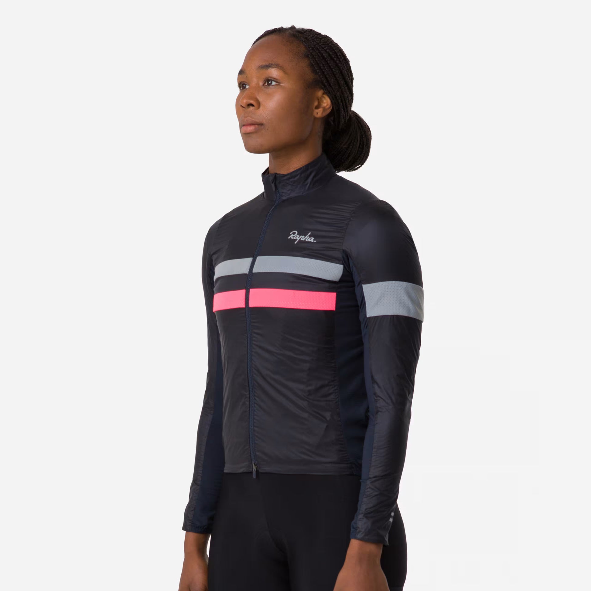 Rapha Women's Brevet Insulated Jacket, Dark Navy/Hi-Viz Pink image 4
