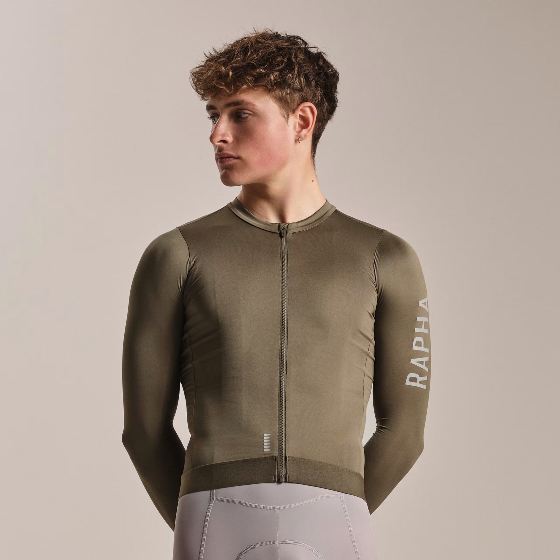 Rapha 2026 Men's Pro Team Long Sleeve Lightweight Jersey, Moss Green/Smoky Silver image 3