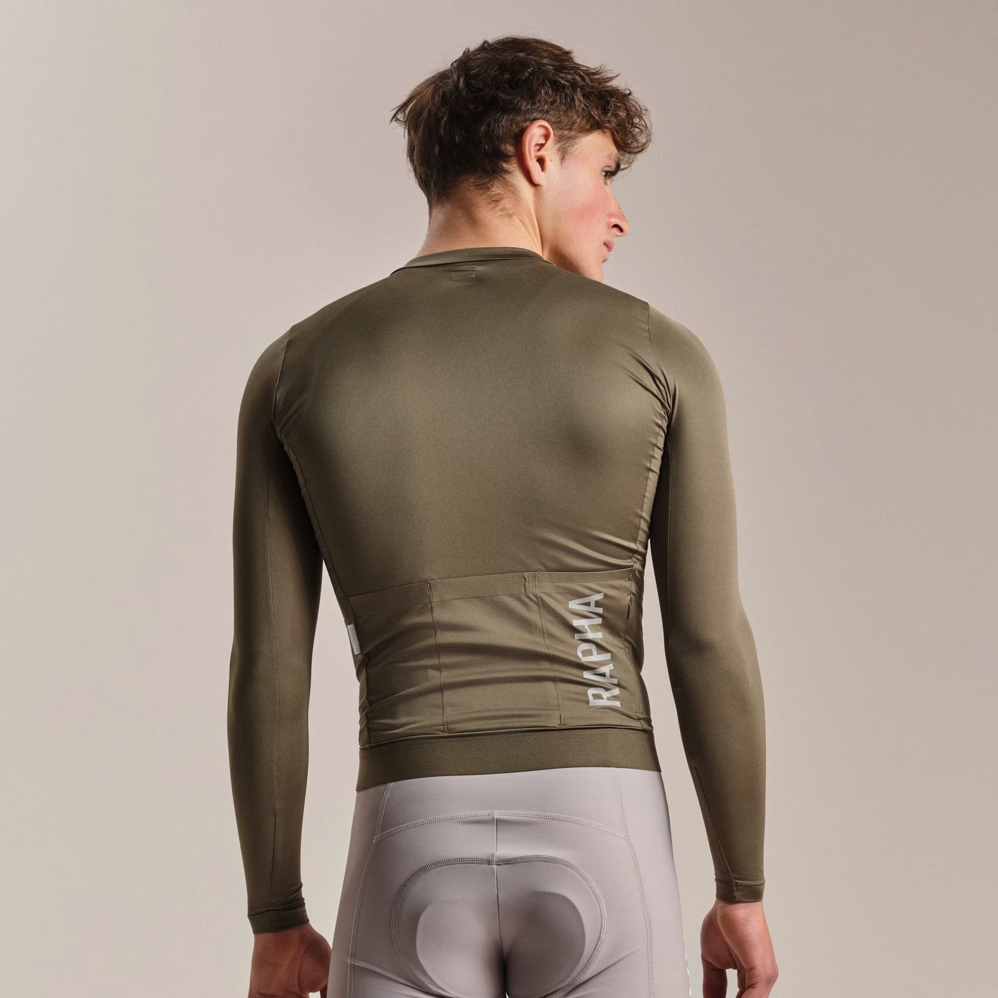 Rapha 2026 Men's Pro Team Long Sleeve Lightweight Jersey, Moss Green/Smoky Silver image 6