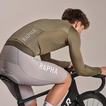 Rapha 2026 Men's Pro Team Long Sleeve Lightweight Jersey, Moss Green/Smoky Silver image 4