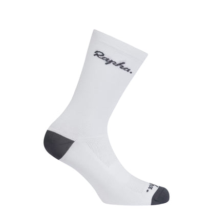 Rapha Unisex Logo Socks, White/Grey