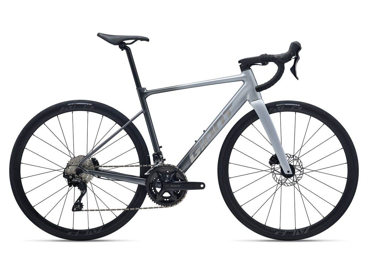 2026 Giant Contend SL0 Men's Road Endurance Bike, Silver/Charcoal image 2