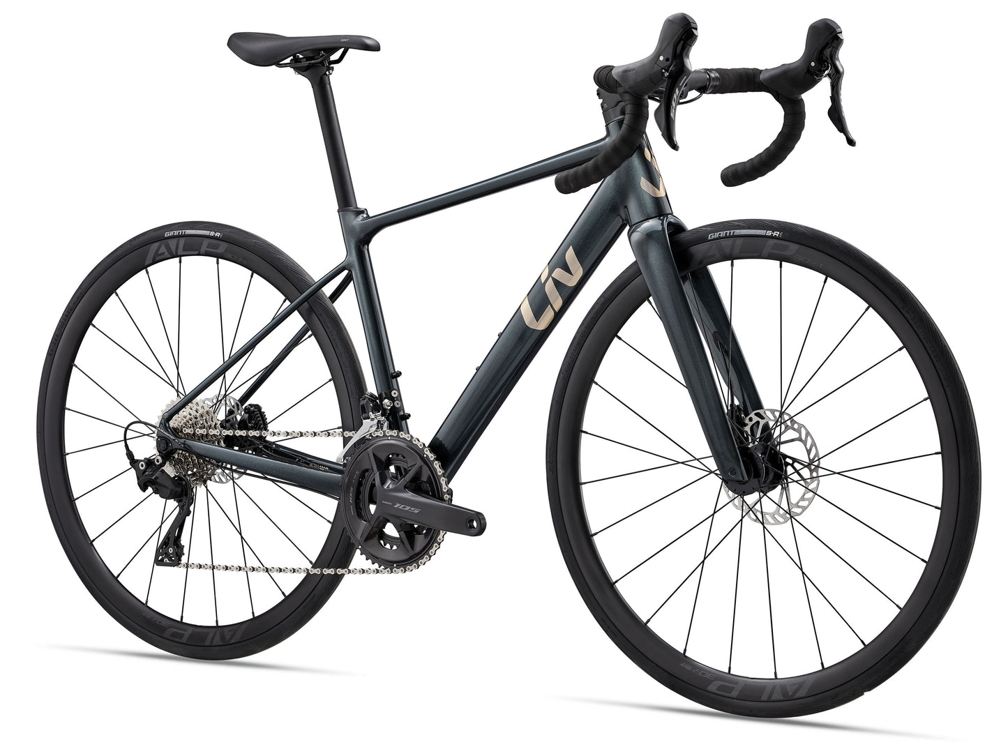 2027 Giant BeLiv SL 0 Women's Endurance Road Bike, Asphalt Green image 1
