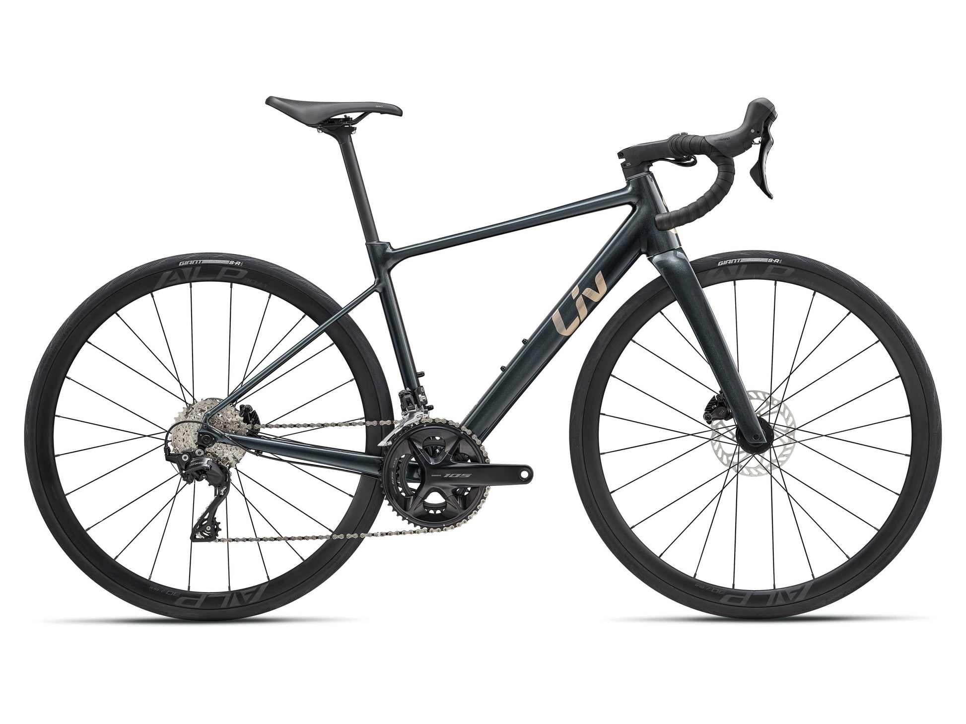 2027 Giant BeLiv SL 0 Women's Endurance Road Bike, Asphalt Green image 2