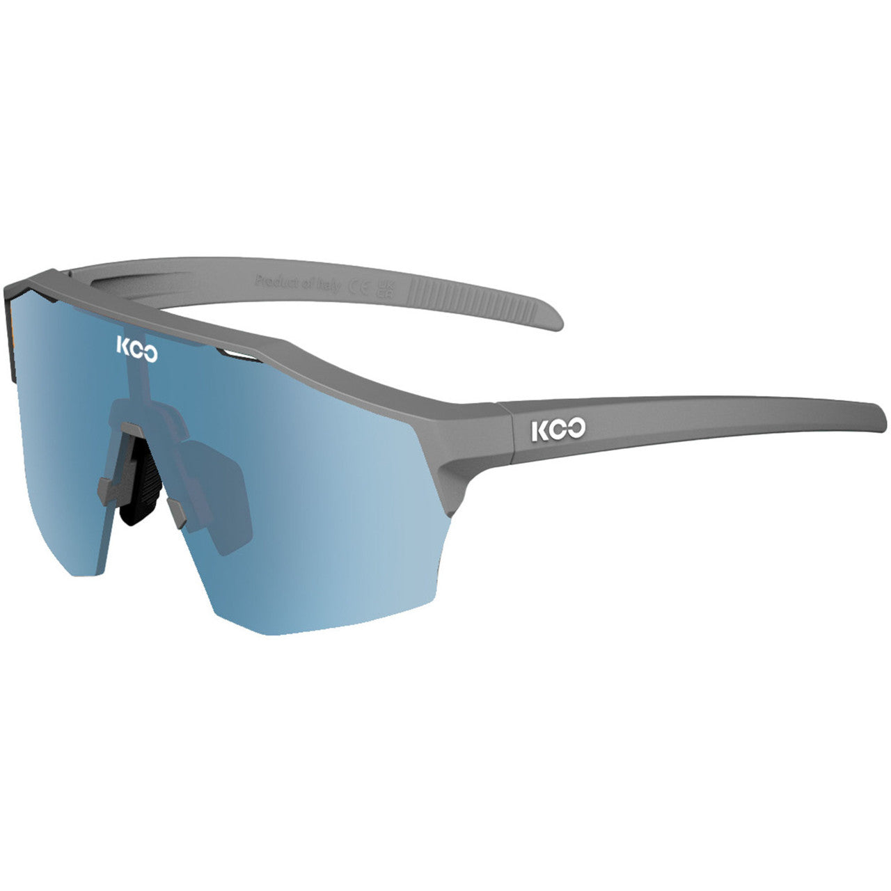 Koo ALIBI Unisex Cycling Sunglasses, Grey Matt Turquoise Frame with Turquoise Mirror Lens (Large Frame) image 1