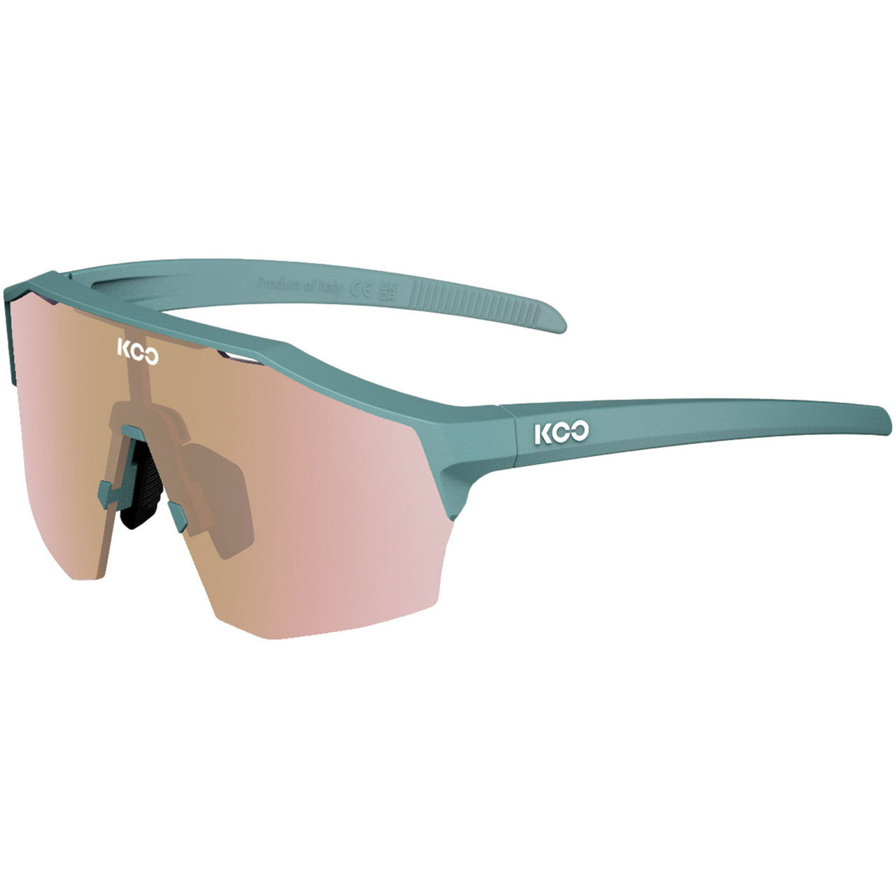 Koo Alibi Unisex Cycling Sunglasses, Matt Harbour Blue Frame with Copper Mirror Lens (Medium Frame) image 1