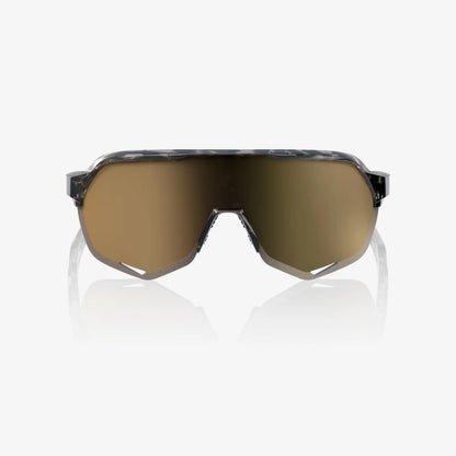 100% S2 Unisex Cycling Sunglasses - Gloss Black Havana with Soft Gold Mirror lens image 2