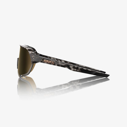 100% S2 Unisex Cycling Sunglasses - Gloss Black Havana with Soft Gold Mirror lens image 4