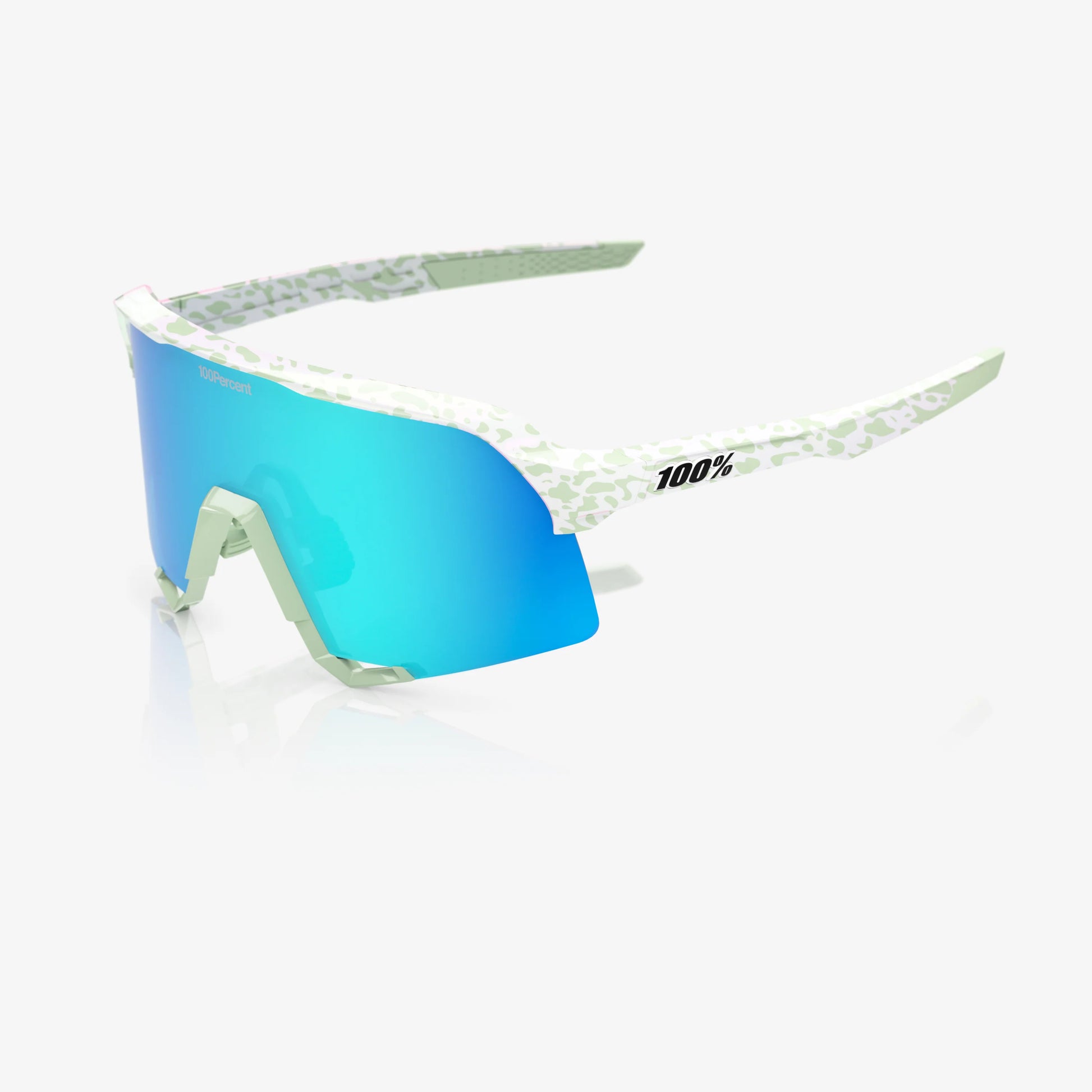 100% S3 - LE Elly 2 Unisex Cycling Sunglasses, Polished Light Green with Blue Topaz Mirror Lens 61005-00001 image 4