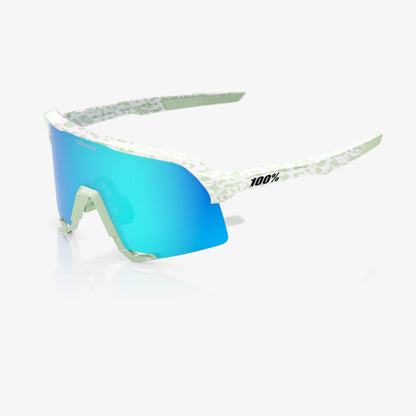 100% S3 - LE Elly 2 Unisex Cycling Sunglasses, Polished Light Green with Blue Topaz Mirror Lens 61005-00001 image 4