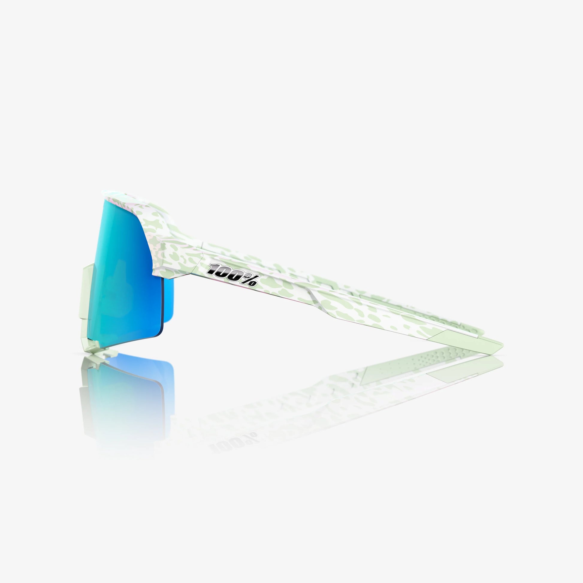 100% S3 - LE Elly 2 Unisex Cycling Sunglasses, Polished Light Green with Blue Topaz Mirror Lens 61005-00001 image 2