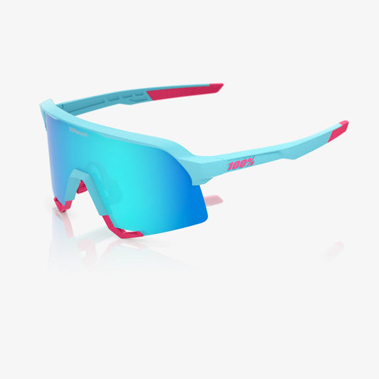 100% S3 LE Tatís 4 Unisex Cycling Sunglasses - Soft Tact Blue with Blue Topaz Mirror Lens image 1