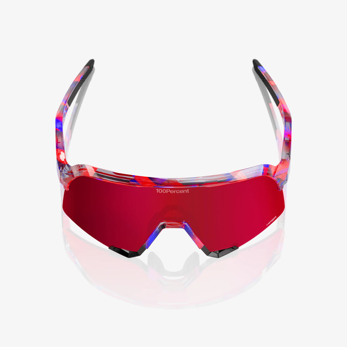 100% S3 Unisex Cycling Sunglasses - FDJ Gloss Translucent Red/Blue with HiPER Fire Red Mirror Lens image 1