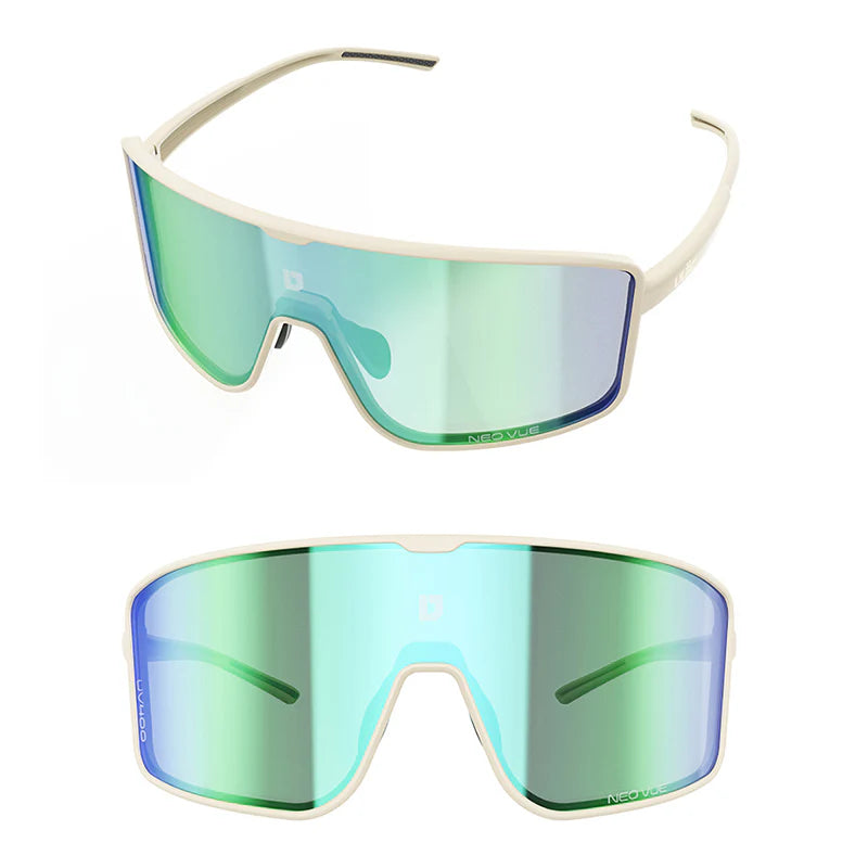 Ulac Neo Vue Otaku Photochromic Unisex Cycling Sunglasses, Off-White/Boost Blue image 1