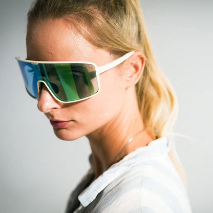 Ulac Neo Vue Otaku Photochromic Unisex Cycling Sunglasses, Off-White/Boost Blue image 4