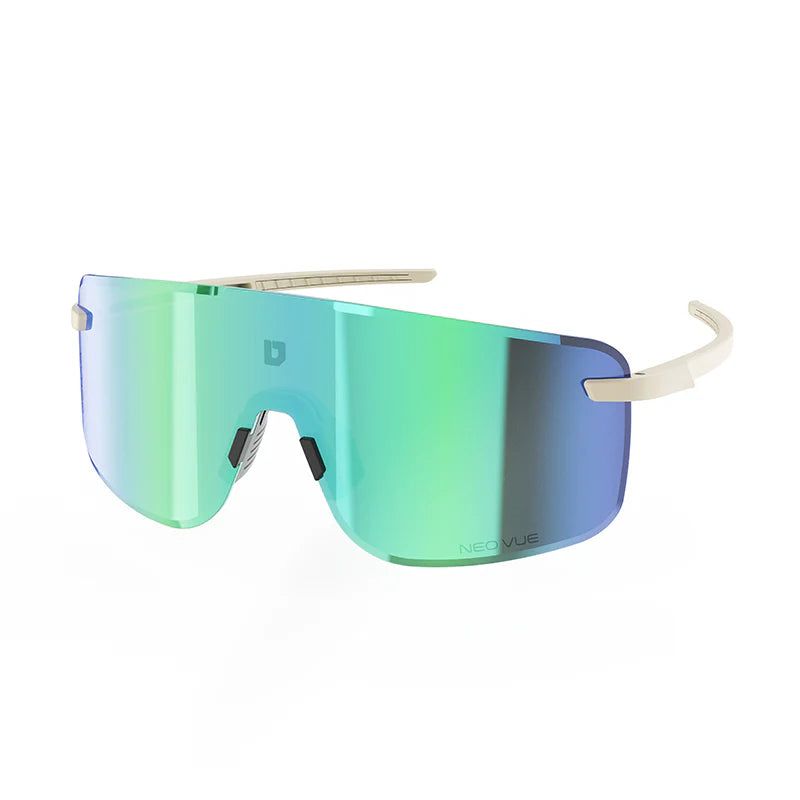 Ulac Visionär Photochromic Unisex Cycling Sunglasses, Off White/Blue Boost image 2