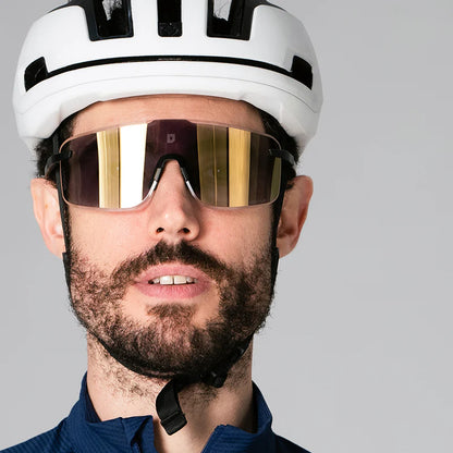 Ulac Visionär Photochromic Unisex Cycling Sunglasses, Jet Black/Gold image 2