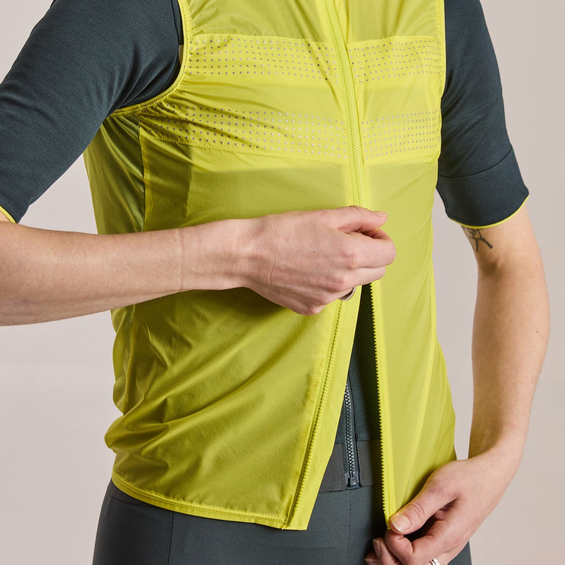 Rapha 2026 Women's Brevet Wind Cycling Gilet III, Chartreuse/Silver image 5