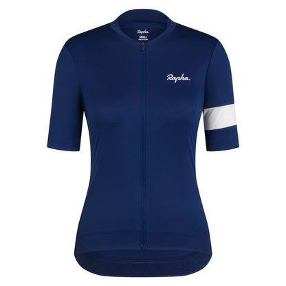 Rapha Women's Core Jersey, Blue/White Stripe image 1
