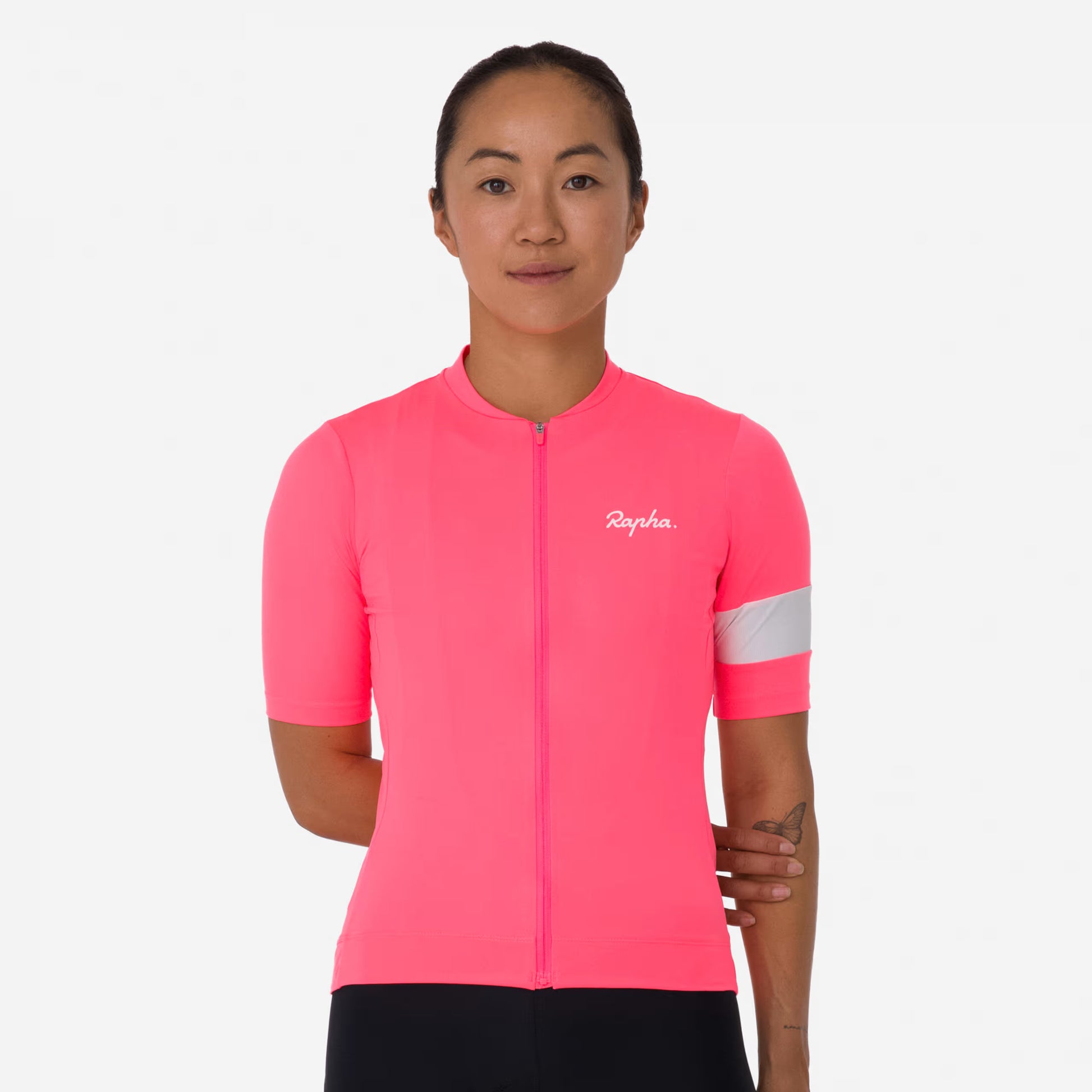 Rapha 2025 Women's Core Jersey - High-Vis Pink/White WOR05XXHPW3XS,WOR05XXHPWXXS,WOR05XXHPWXSM,WOR05XXHPWSML,WOR05XXHPWMED,WOR05XXHPWLRG,WOR05XXHPWXLG,WOR05XXHPWXXL image 3