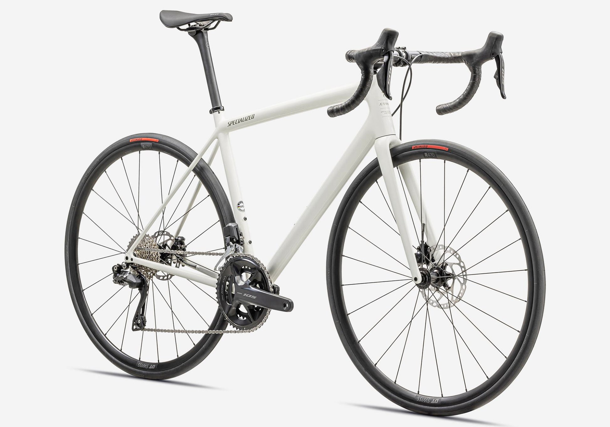 2024 Specialized Aethos Comp, Unisex Road Bicycle, Gloss Dune White
