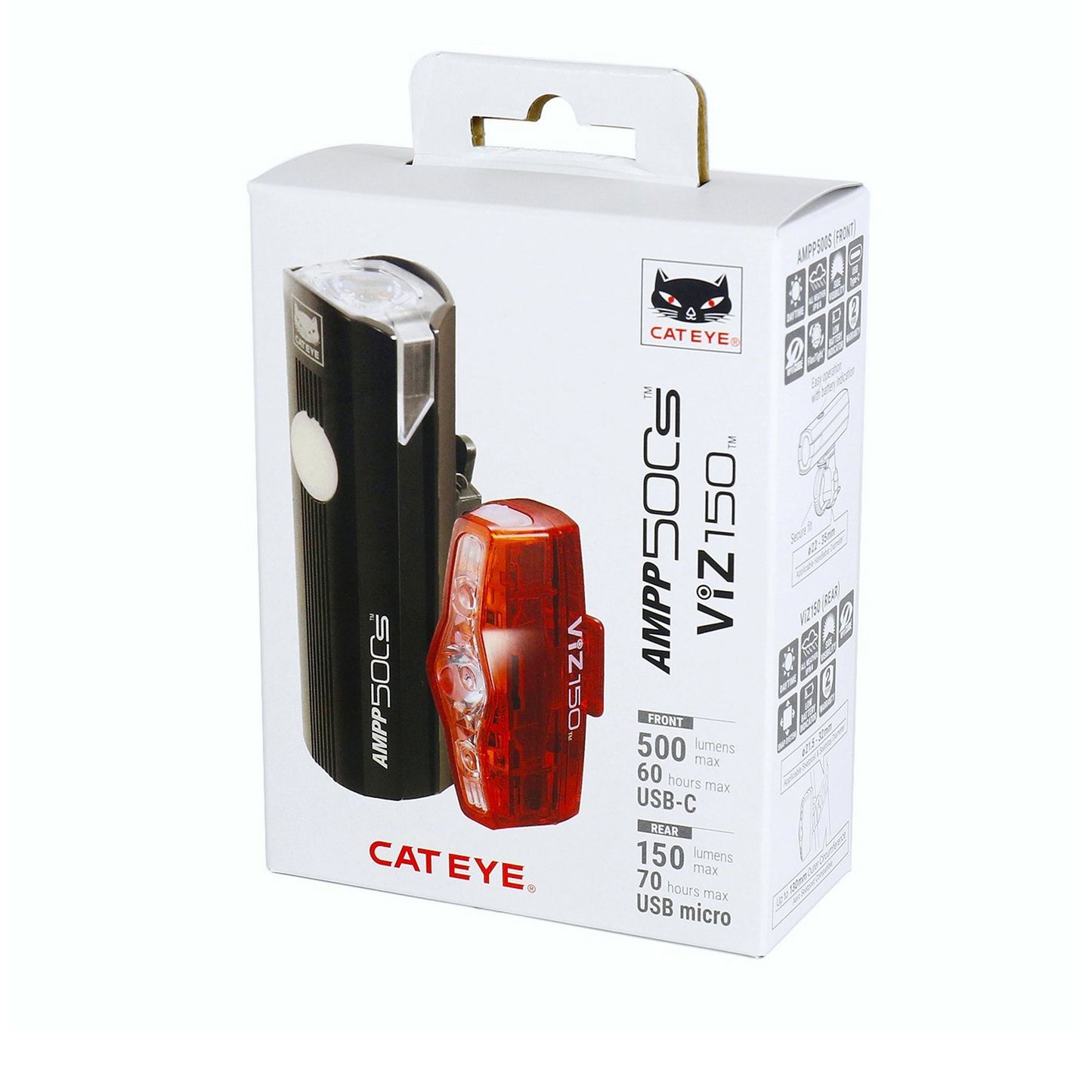 Cateye AMPP 500S & VIZ150 LED Rechargeable Bicycle Lights