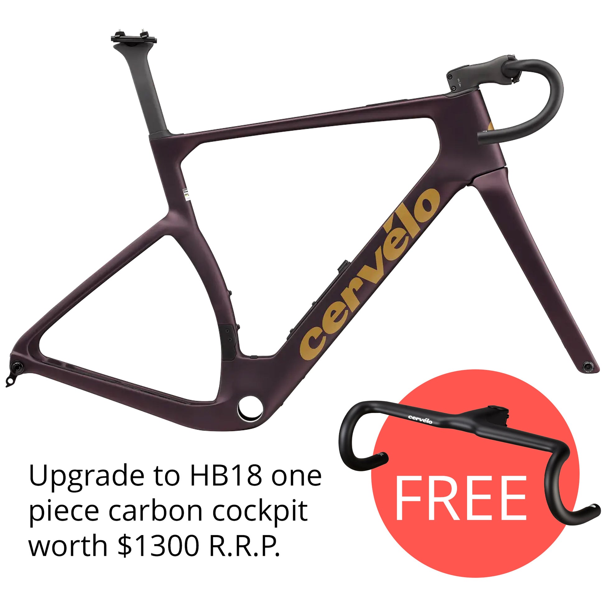 2026 Cervélo Aspero-5 Gravel Bike Frameset, Black Currant LTD Edition - FREE UPGRADE TO ONE PICE CARBON COCKPIT! ($1300 R.R.P.) image 2