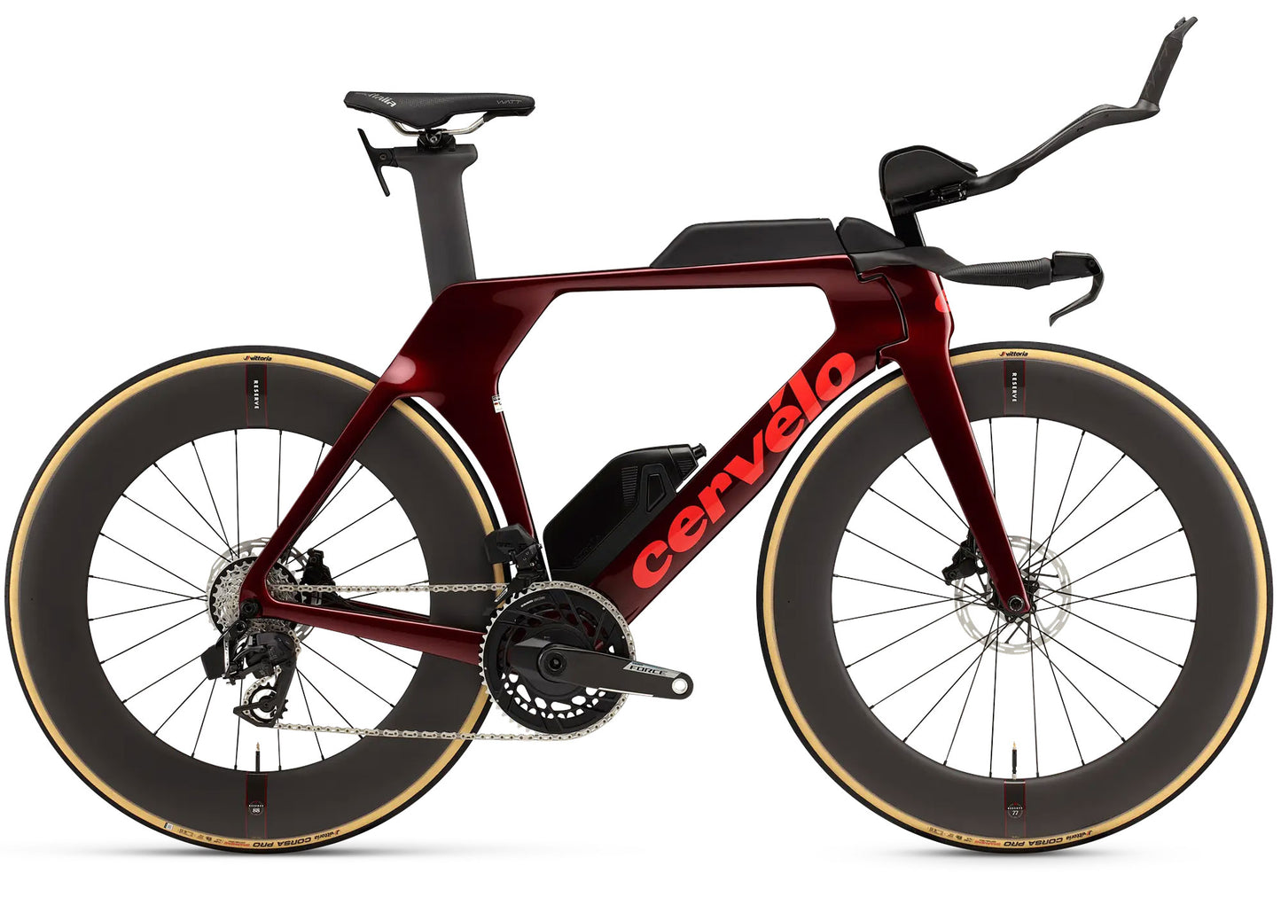 2026 Cervélo P5 Force AXS Unisex Time Trial/Triathlon Bike, Red Hot