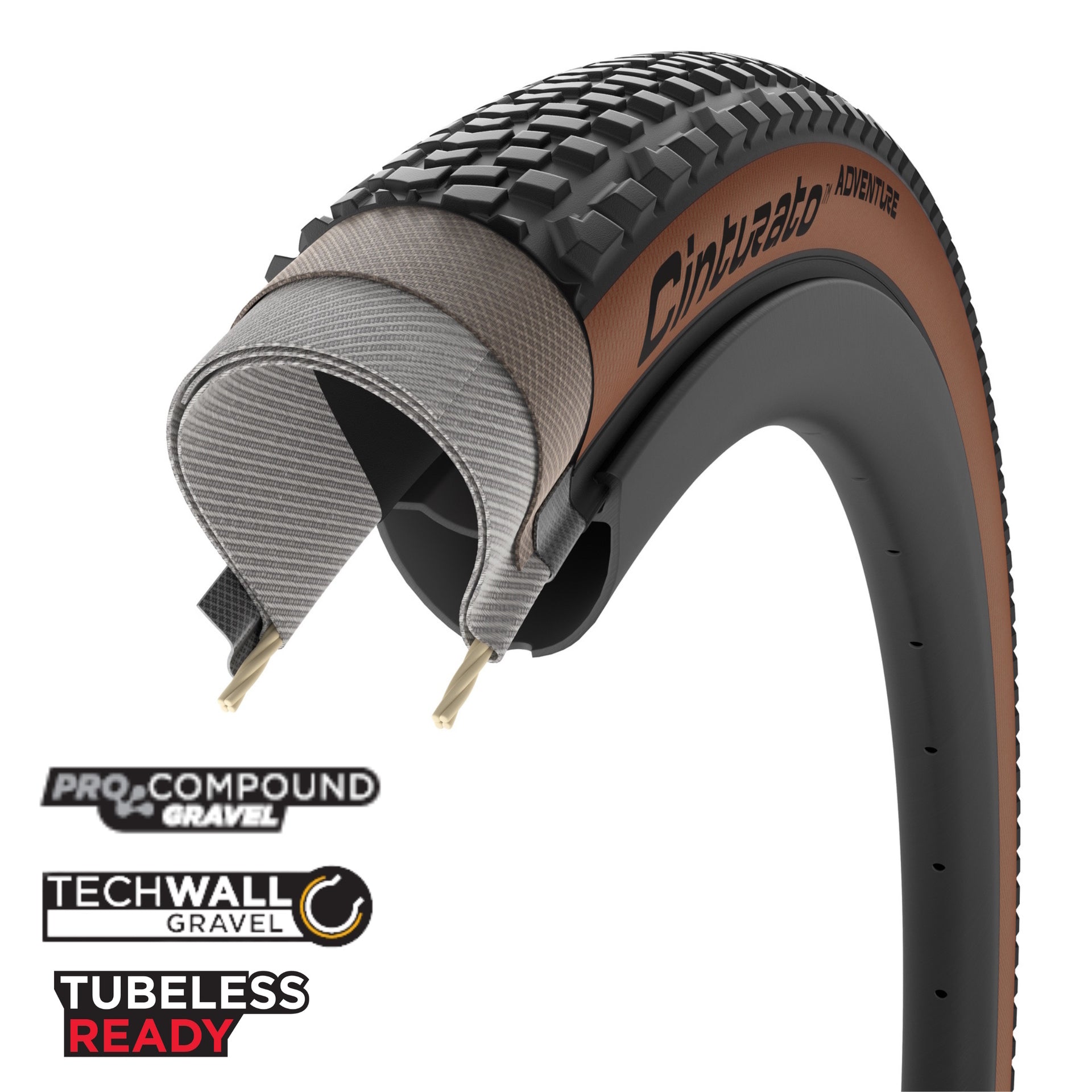 Pirelli Cinturato Gravel Adventure Tan Tubeless Ready 700C Bicycle Tyre 4190600,4190700,4329600 image 1