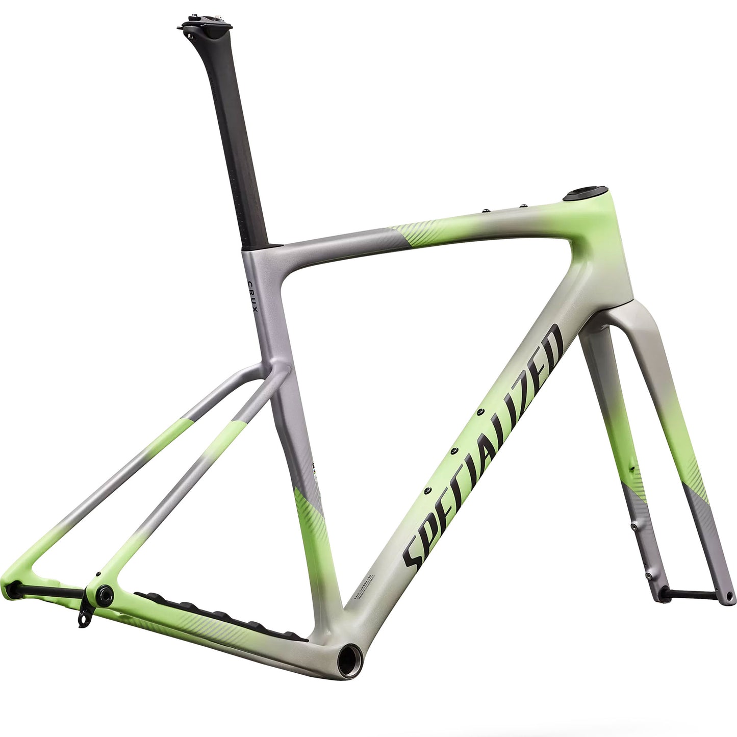 2027 Specialized Crux 5 Frameset, Dolomite Metallic/Powder Lime image 2
