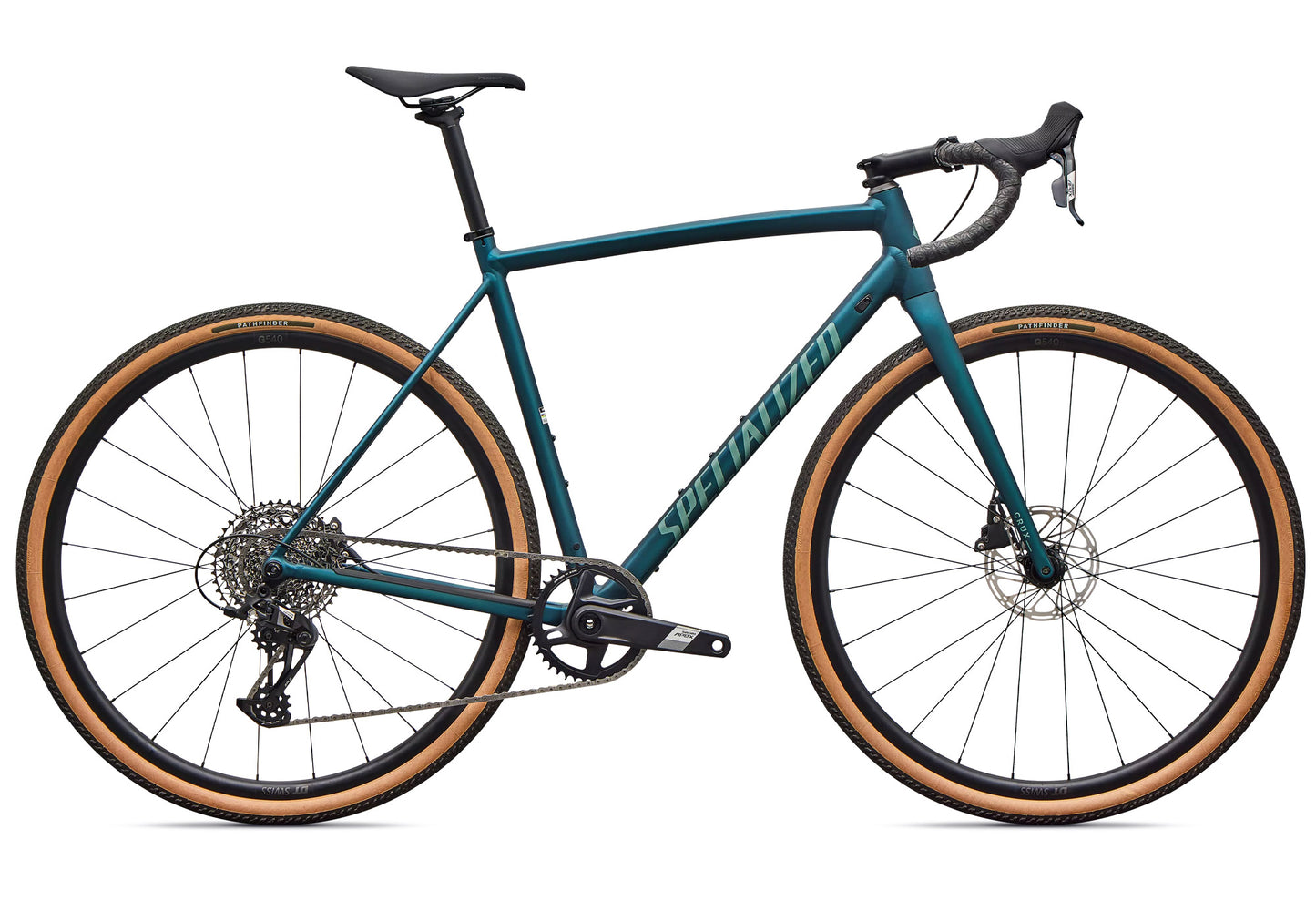 2026 Specialized Crux DSW Comp Unisex Gravel/Adventure Bike, Emerald Metallic/Fjord Metallic image 3