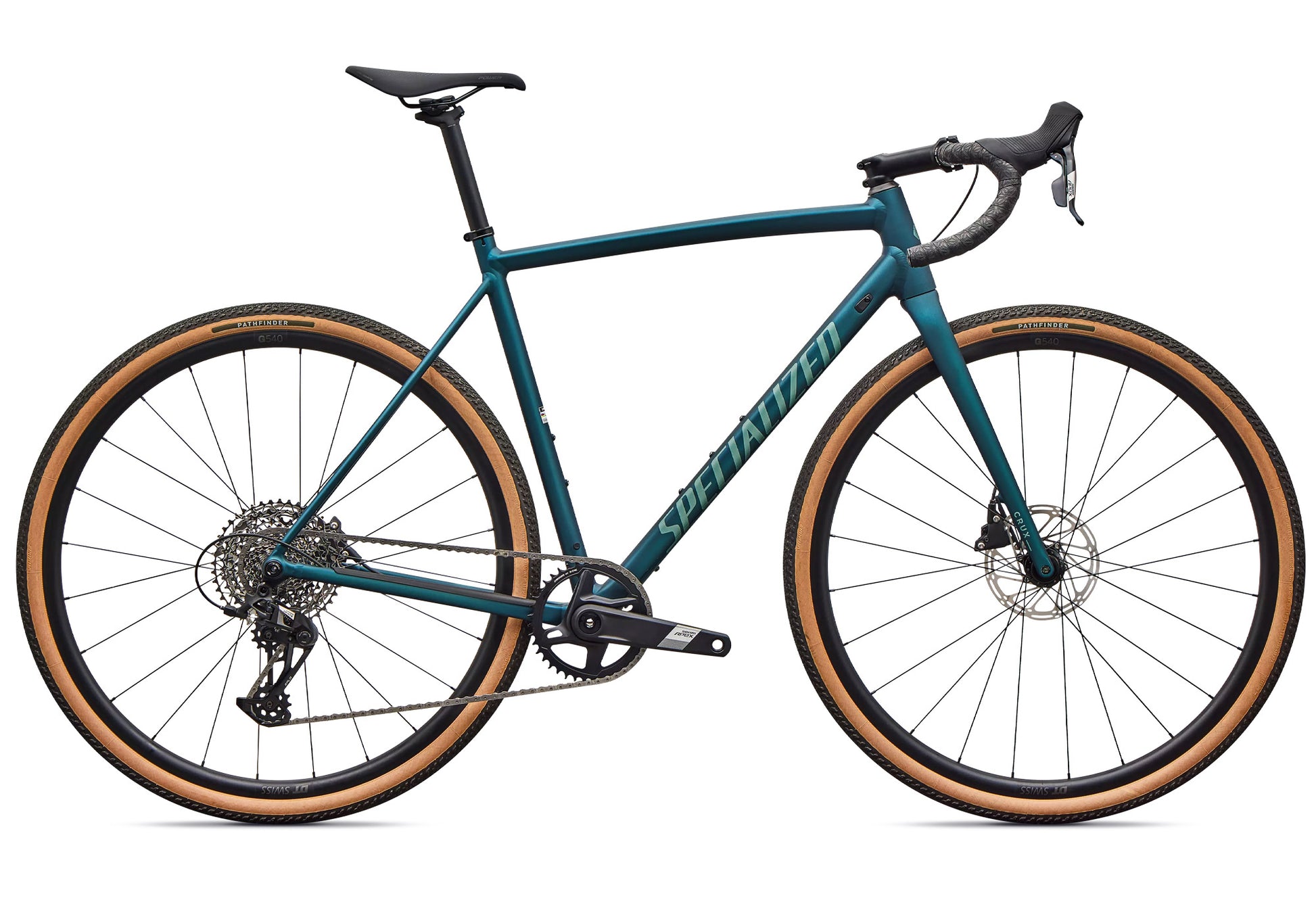 2026 Specialized Crux DSW Comp Unisex Gravel/Adventure Bike, Emerald Metallic/Fjord Metallic image 3
