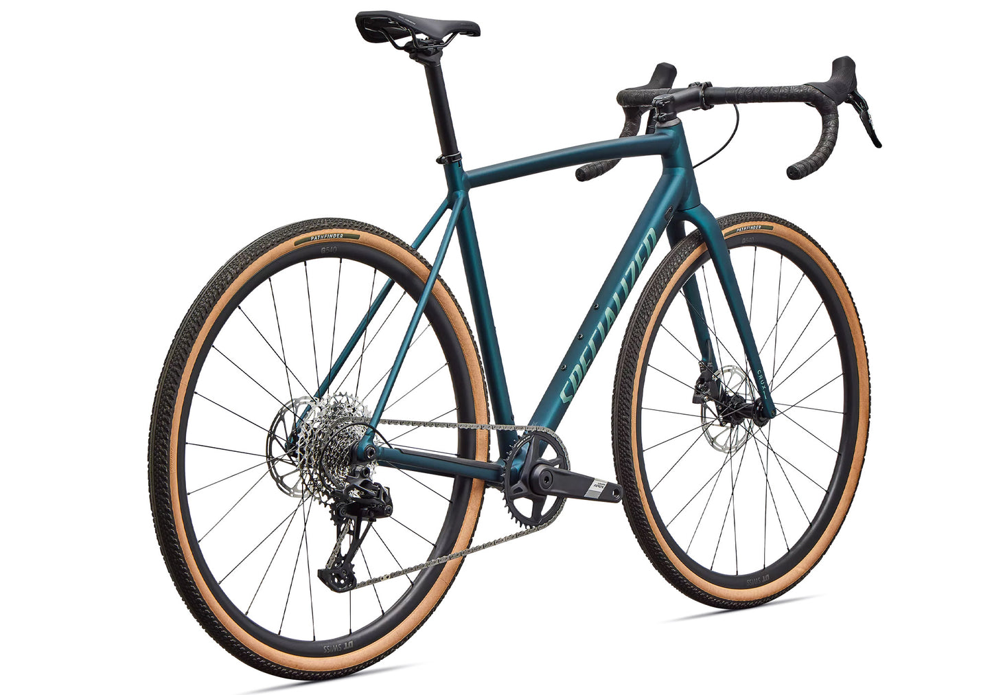 2026 Specialized Crux DSW Comp Unisex Gravel/Adventure Bike, Emerald Metallic/Fjord Metallic image 2