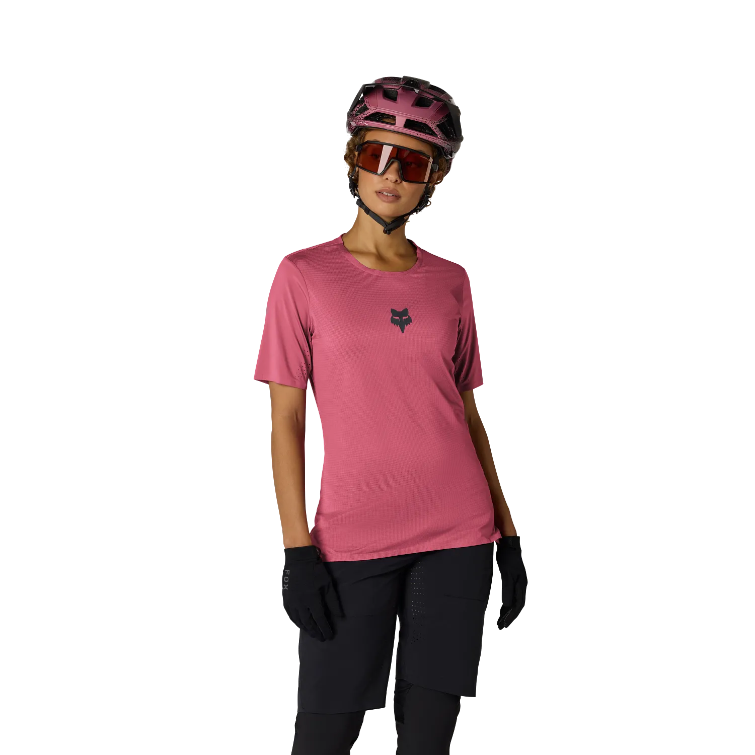 Fox Flexair Women's Short Sleeve Mountain Bike Jersey - Berry image 3