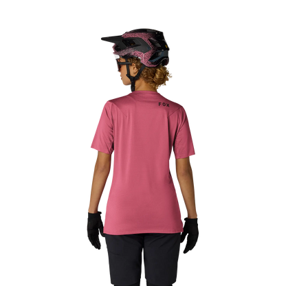 Fox Flexair Women's Short Sleeve Mountain Bike Jersey - Berry image 4