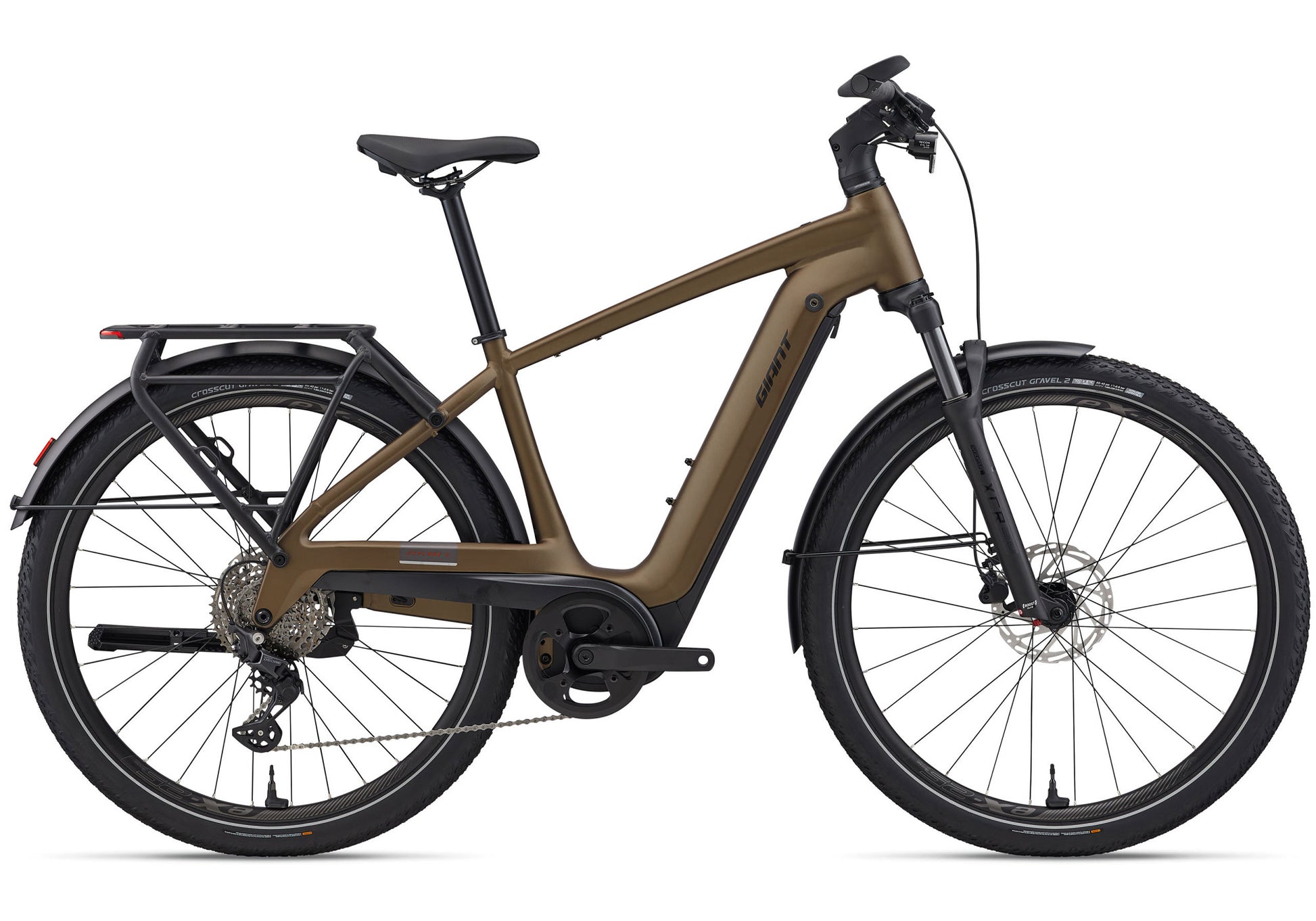 2026 Giant Explore E+ 3 Double Diamond, Men's Electric Bike, Pyrite Brown image 1