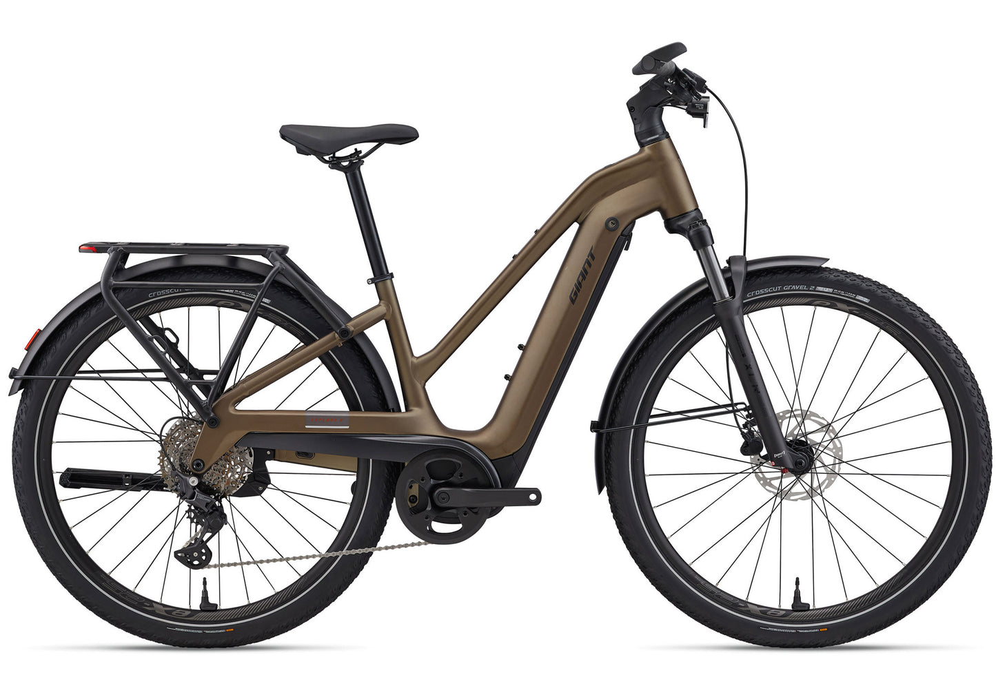 2026 Giant Explore E+ 3 Stagger Men's Electric Bike, Pyrite Brown image 1