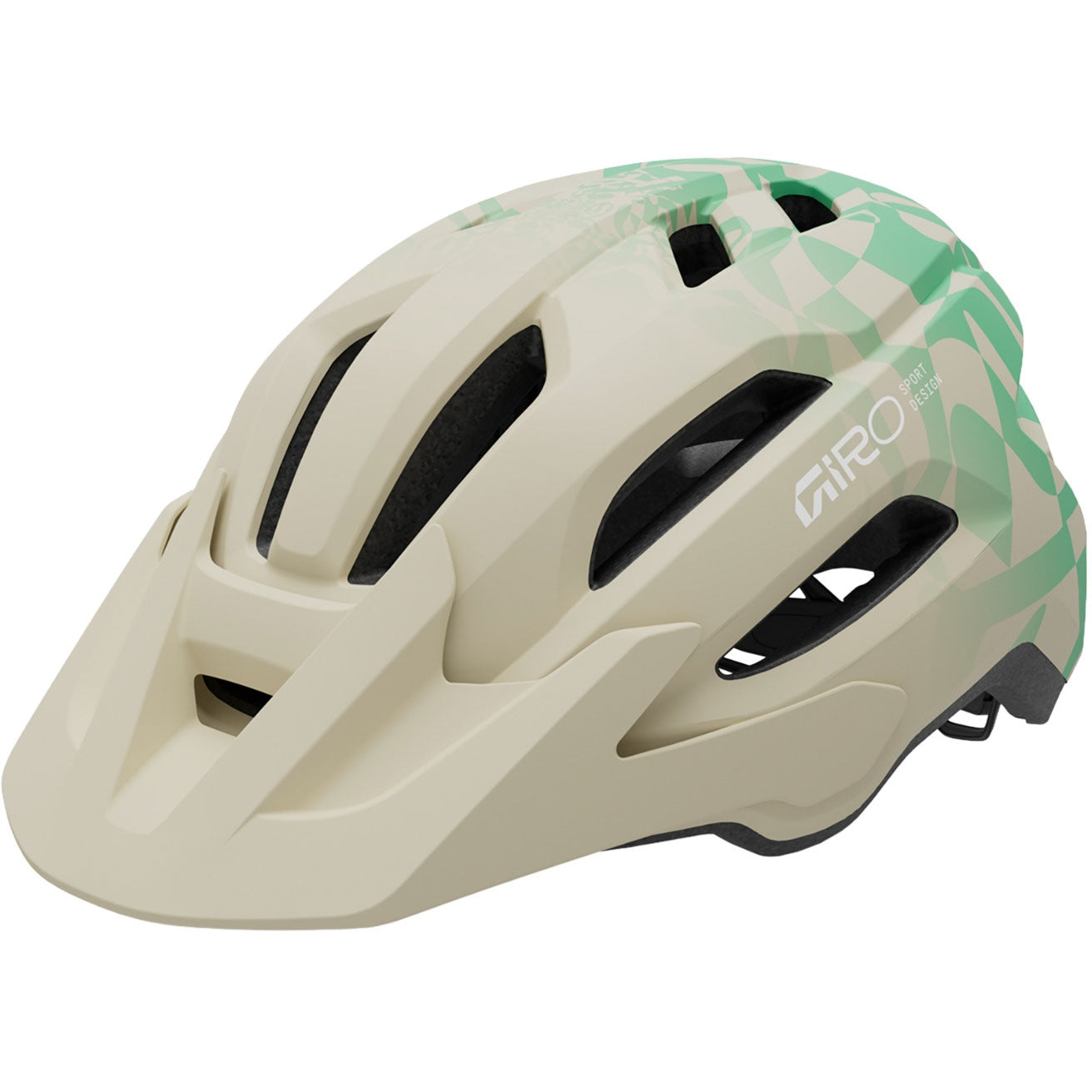 Giro Fixture II MTB/Commuting Helmet 54-61cm - Matt Stone/Green Rush GI39393E20UA image 1